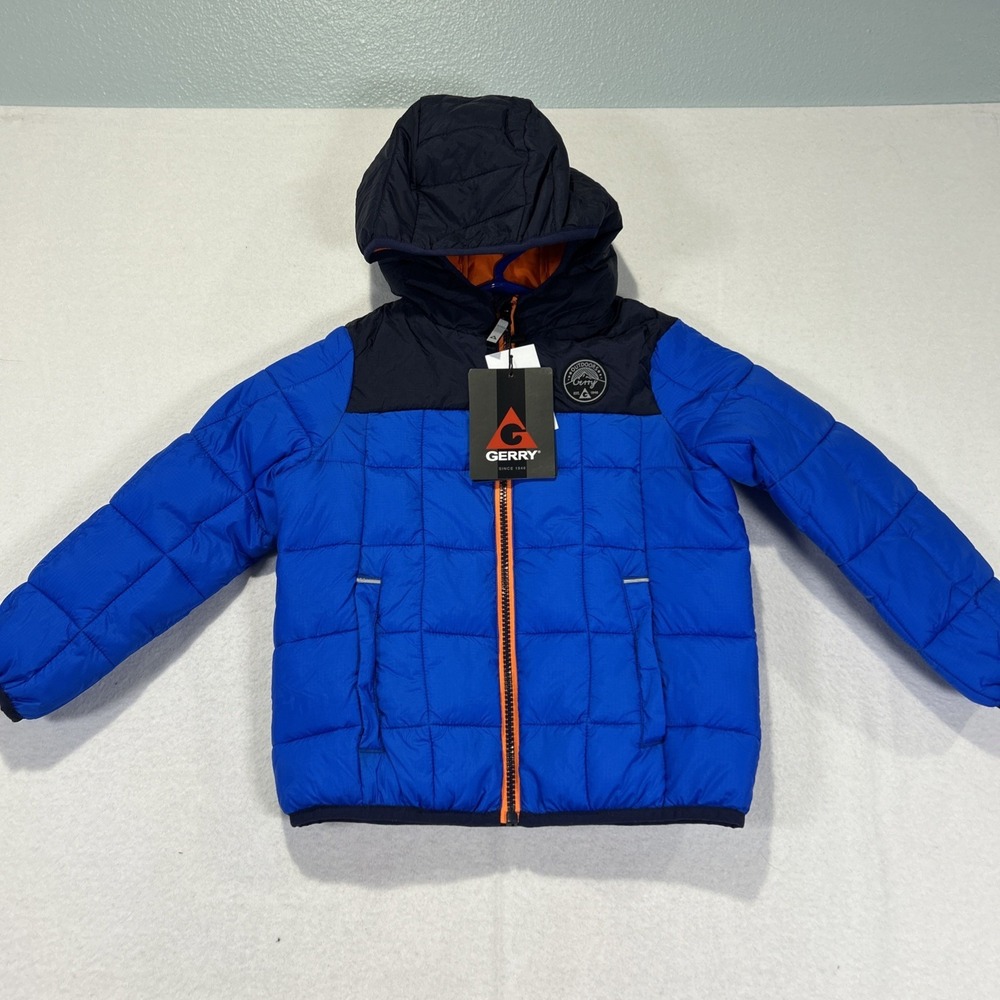 Gerry Boys Torque Puffer Jacket Blue Insulated Hooded DG51223 Size XXS (4/5)